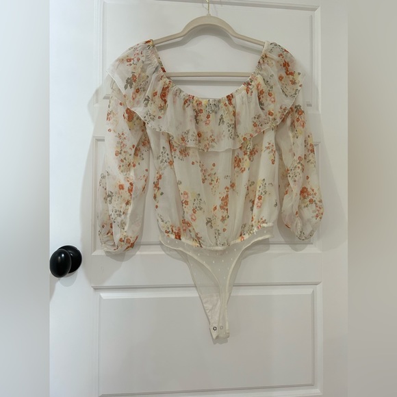 Abercrombie & Fitch ★ Off the shoulder Chiffon Bodysuit - Floral ★ - Picture 3 of 3